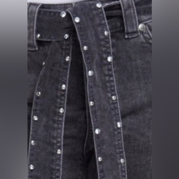 Seven7 gray wash straight jean with sparkle belt 24W - Picture 3 of 3